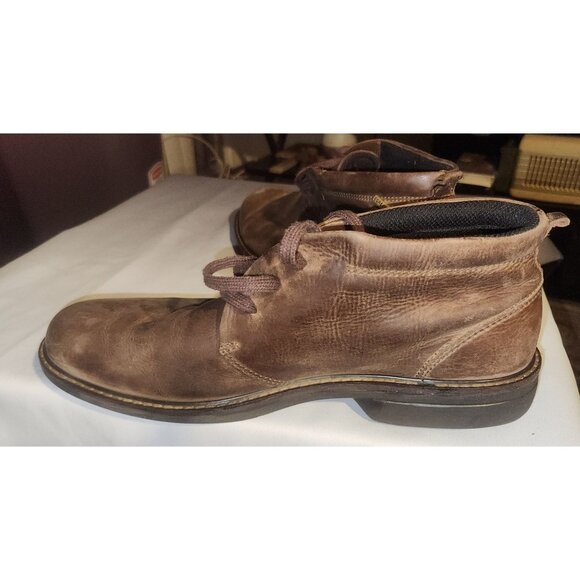 Ecco Mens Distressed Leather Ankle Boots Size 47 With Waterproof Technology - Picture 2 of 16